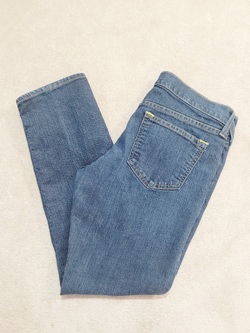 The Diva Women’s Jeans Size 8 Short Blue Denim Stretch Straight Leg Mid Rise Cla